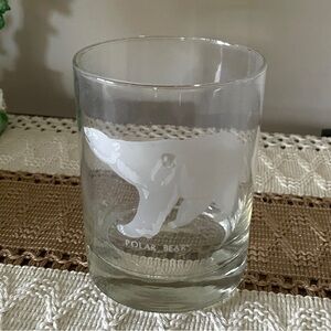 Vintage Georg Jensen Etched Polar Bear Clear Glass Glass